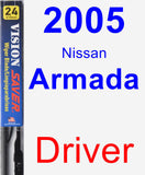 Driver Wiper Blade for 2005 Nissan Armada - Vision Saver