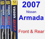 Front & Rear Wiper Blade Pack for 2007 Nissan Armada - Vision Saver