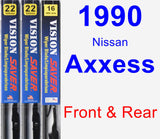 Front & Rear Wiper Blade Pack for 1990 Nissan Axxess - Vision Saver