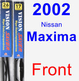 Front Wiper Blade Pack for 2002 Nissan Maxima - Vision Saver