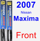 Front Wiper Blade Pack for 2007 Nissan Maxima - Vision Saver