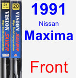 Front Wiper Blade Pack for 1991 Nissan Maxima - Vision Saver