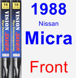 Front Wiper Blade Pack for 1988 Nissan Micra - Vision Saver