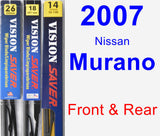 Front & Rear Wiper Blade Pack for 2007 Nissan Murano - Vision Saver