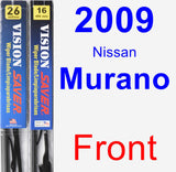 Front Wiper Blade Pack for 2009 Nissan Murano - Vision Saver