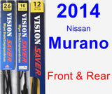 Front & Rear Wiper Blade Pack for 2014 Nissan Murano - Vision Saver
