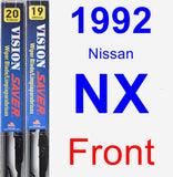 Front Wiper Blade Pack for 1992 Nissan NX - Vision Saver