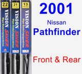 Front & Rear Wiper Blade Pack for 2001 Nissan Pathfinder - Vision Saver