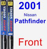 Front Wiper Blade Pack for 2001 Nissan Pathfinder - Vision Saver