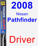Driver Wiper Blade for 2008 Nissan Pathfinder - Vision Saver