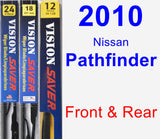 Front & Rear Wiper Blade Pack for 2010 Nissan Pathfinder - Vision Saver