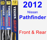 Front & Rear Wiper Blade Pack for 2012 Nissan Pathfinder - Vision Saver