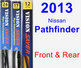 Front & Rear Wiper Blade Pack for 2013 Nissan Pathfinder - Vision Saver