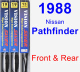 Front & Rear Wiper Blade Pack for 1988 Nissan Pathfinder - Vision Saver