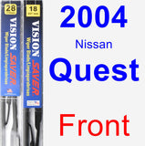 Front Wiper Blade Pack for 2004 Nissan Quest - Vision Saver