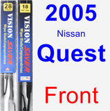 Front Wiper Blade Pack for 2005 Nissan Quest - Vision Saver