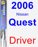 Driver Wiper Blade for 2006 Nissan Quest - Vision Saver