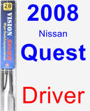 Driver Wiper Blade for 2008 Nissan Quest - Vision Saver