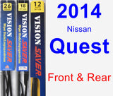 Front & Rear Wiper Blade Pack for 2014 Nissan Quest - Vision Saver