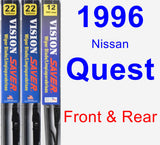 Front & Rear Wiper Blade Pack for 1996 Nissan Quest - Vision Saver