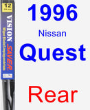 Rear Wiper Blade for 1996 Nissan Quest - Vision Saver