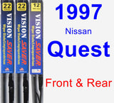 Front & Rear Wiper Blade Pack for 1997 Nissan Quest - Vision Saver