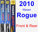 Front & Rear Wiper Blade Pack for 2010 Nissan Rogue - Vision Saver