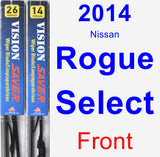 Front Wiper Blade Pack for 2014 Nissan Rogue Select - Vision Saver