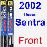 Front Wiper Blade Pack for 2002 Nissan Sentra - Vision Saver