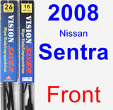 Front Wiper Blade Pack for 2008 Nissan Sentra - Vision Saver