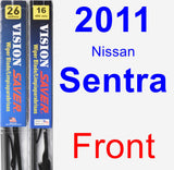 Front Wiper Blade Pack for 2011 Nissan Sentra - Vision Saver