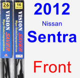 Front Wiper Blade Pack for 2012 Nissan Sentra - Vision Saver