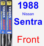 Front Wiper Blade Pack for 1988 Nissan Sentra - Vision Saver