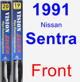 Front Wiper Blade Pack for 1991 Nissan Sentra - Vision Saver