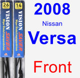 Front Wiper Blade Pack for 2008 Nissan Versa - Vision Saver