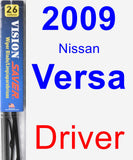 Driver Wiper Blade for 2009 Nissan Versa - Vision Saver