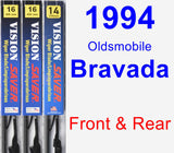 Front & Rear Wiper Blade Pack for 1994 Oldsmobile Bravada - Vision Saver