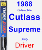 Driver Wiper Blade for 1988 Oldsmobile Cutlass Supreme - Vision Saver