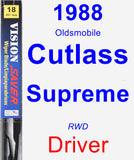 Driver Wiper Blade for 1988 Oldsmobile Cutlass Supreme - Vision Saver