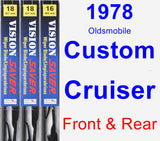 Front & Rear Wiper Blade Pack for 1978 Oldsmobile Custom Cruiser - Vision Saver