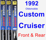 Front & Rear Wiper Blade Pack for 1992 Oldsmobile Custom Cruiser - Vision Saver