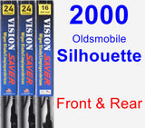 Front & Rear Wiper Blade Pack for 2000 Oldsmobile Silhouette - Vision Saver