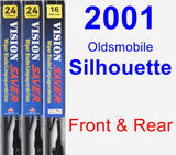 Front & Rear Wiper Blade Pack for 2001 Oldsmobile Silhouette - Vision Saver