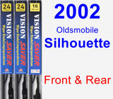 Front & Rear Wiper Blade Pack for 2002 Oldsmobile Silhouette - Vision Saver