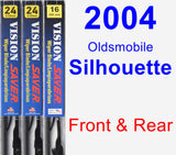 Front & Rear Wiper Blade Pack for 2004 Oldsmobile Silhouette - Vision Saver