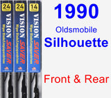Front & Rear Wiper Blade Pack for 1990 Oldsmobile Silhouette - Vision Saver