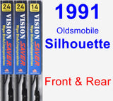 Front & Rear Wiper Blade Pack for 1991 Oldsmobile Silhouette - Vision Saver