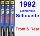 Front & Rear Wiper Blade Pack for 1992 Oldsmobile Silhouette - Vision Saver