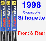 Front & Rear Wiper Blade Pack for 1998 Oldsmobile Silhouette - Vision Saver