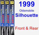 Front & Rear Wiper Blade Pack for 1999 Oldsmobile Silhouette - Vision Saver